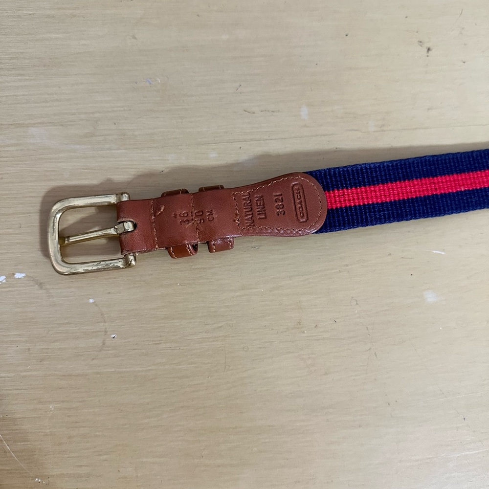 COACH Linen and Leather 36” Belt